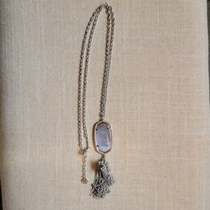 Kendra Scott Rayne Necklace Silver with Slate Cat’s Eye